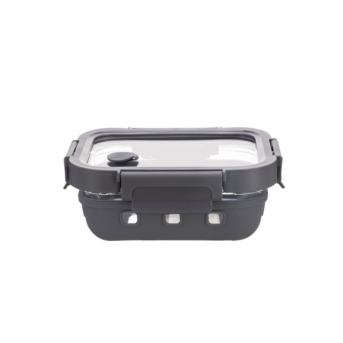 Genicook 12.5oz Rectangle Food Storage Container with Glass Lid Gray