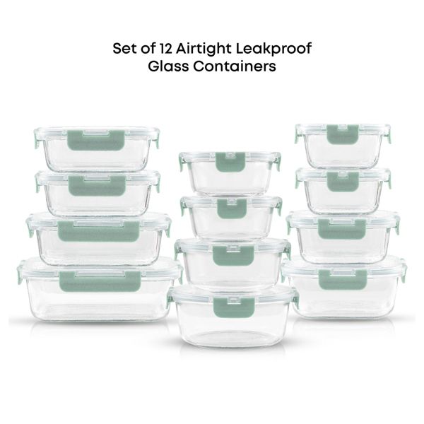 12 Glass Storage Containers (Blushy Pink)