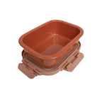 Lexi Home 15 oz. Brixton Oven Safe Porcelain Food Storage Container with Glass Lid in Sage Green