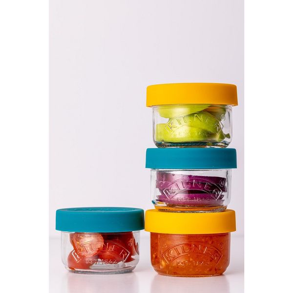 Kilner Storage Snack & Store Jars with Push Top Silicone Lids, Set of 2