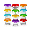 NutriChef 12-Piece Mini High Borosilicate Glass Round Meal-Prep Containers with Airtight Lid – 4 oz