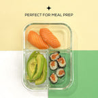 JoyJolt 3-Sectional Divided Food Prep Food Storage Containers with Lids - Set of 5 - Black
