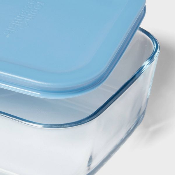 10pc (Set of 5) Glass Rectangle Meal Prep Set Blue - Room Essentials™