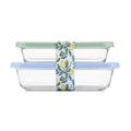 Ello (3c and 2.5c) Everyday Lunch Stack Glass Food Storage Container Set Green/Blue