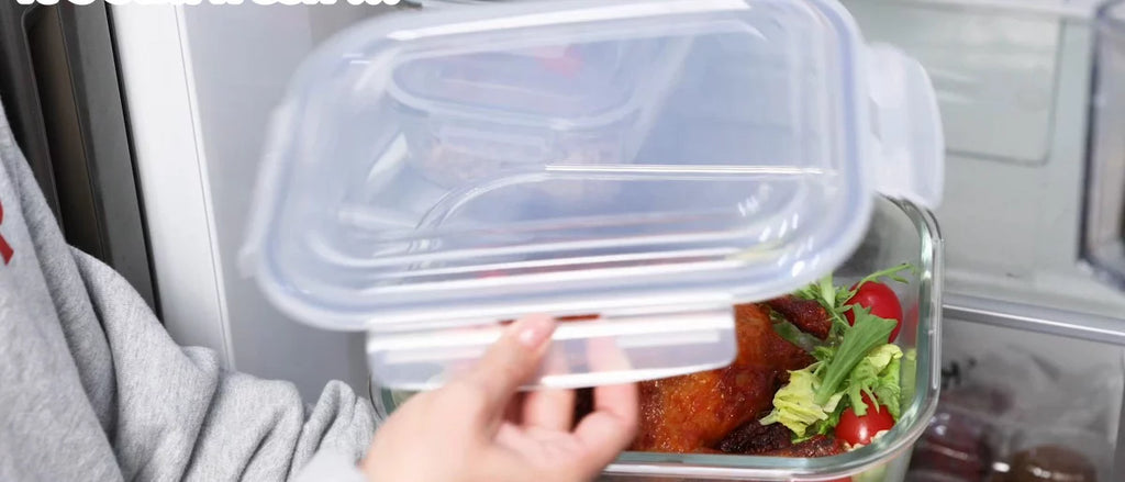 Vtopmart 6 pack 2.26L/76oz Extra Large Glass Food Storage Containers with Lids, for Microwave, Oven, Freezer, Dishwasher