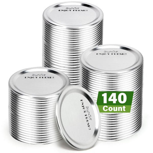 LotFancy 140 Counts Regular Mouth Canning Lids, 70 mm Metal Mason Jar Lids for Ball, Kerr Jars