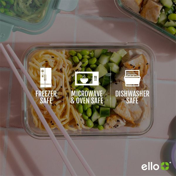 Ello 20pc Color Lock Mixed Food Storage Container Set: Glass & Polypropylene, Multicolored, Microwave & Oven-Safe