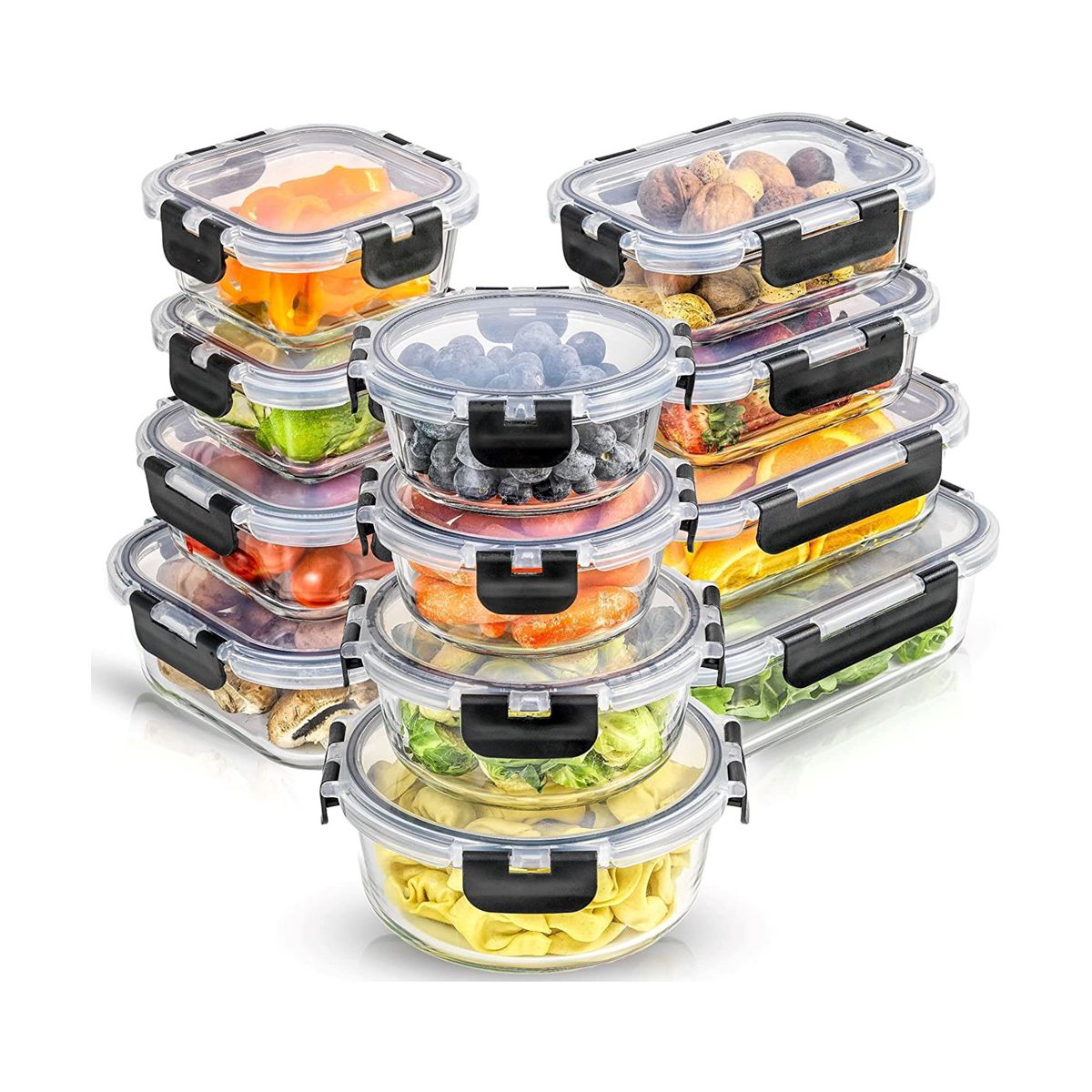 12 Glass Storage Containers (Blushy Pink)