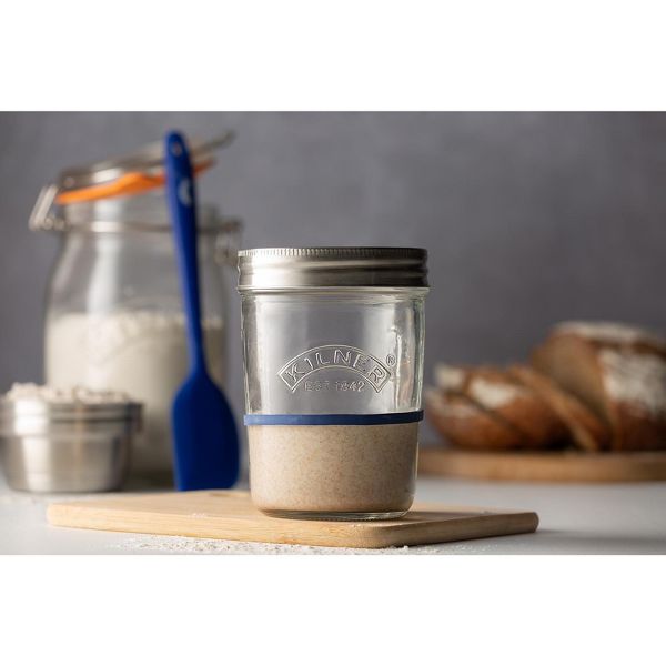 Kilner Sourdough Starter Set, 2 Glass Jars with Spatula and Measuring Markers