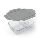 Bentgo 41oz Glass Leak-proof Lunch Box with Plastic Lid - Gray: Food Storage, Stain & Odor-Resistant, Dishwasher Safe