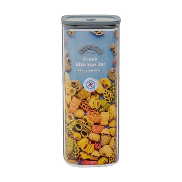 Kilner Fresh Storage Square Jar, Borosilicate Glass Food Container, 118 Ounce