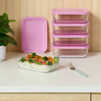 10pc (Set of 5) Glass Rectangle Meal Prep Set Blue - Room Essentials™