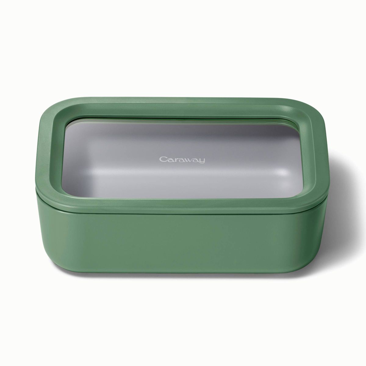 Caraway Home Medium Ceramic Coated Glass Food Storage Container Cream