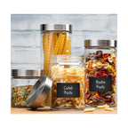 Le'raze 4pc Canister Set with Airtight Lids + Labels & Marker