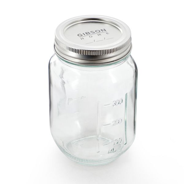 Gibson Home Market Preserves 12 Piece 16 Ounce Glass Canning jars with Lids and Bands