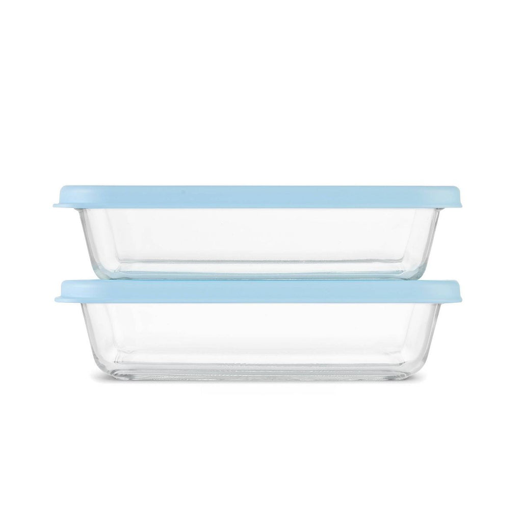 Ello 4pc (Set of 2) Everyday 4.5c Glass Food Storage Containers Blue