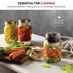 Bormioli Rocco Quattro Stagioni 17oz Glass Preserving Jars, Set of 6 - Wide Mouth Airtight, Twist Top Mason Jars