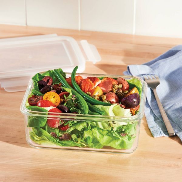 4.33 Cup Glass Food Storage Container Clear - Figmint™: Microwave, Freezer & Dishwasher Safe, Includes Lid