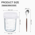 Unique Bargains Leak-Proof Durable Overnight Oats Glass Jar 6 Pcs Cyan