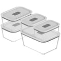 OU Glass Food Storage Container Set 10pc (set of 5) Microwave, Freezer & Dishwasher Safe, Airtight Leak Proof Lid with Microwave Valve, Stackable