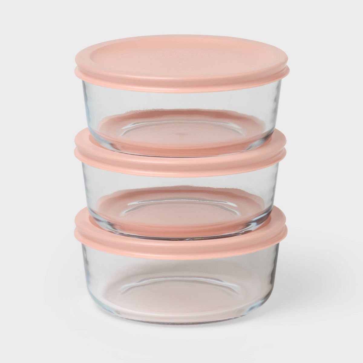 6pc (set of 3) 2c Round Glass Food Storage Container Set Blue - Room Essentials™