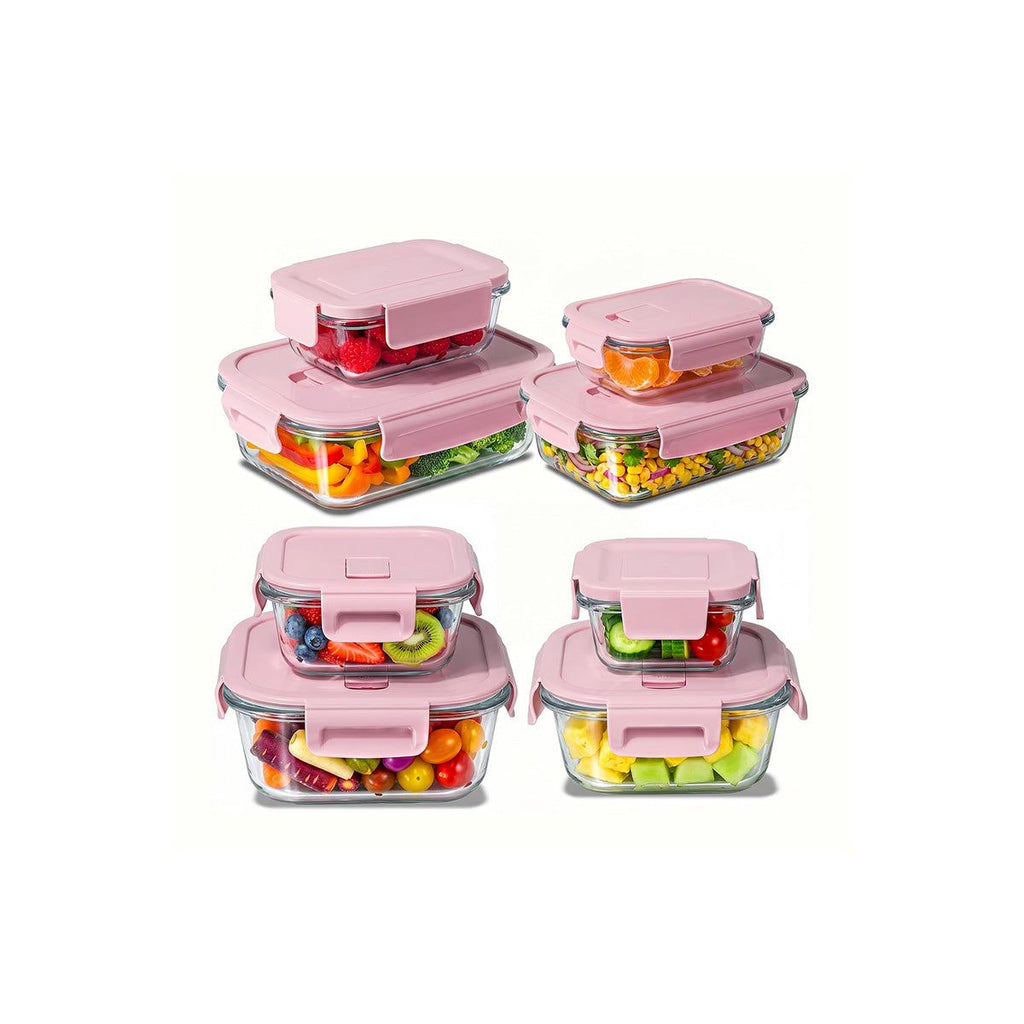 AEELLEEA 8 Pack BPA Free Airtight Glass Meal Prep Containers, Microwave Freezer Dishwasher Safe Office Food Lunch Storage Boxes