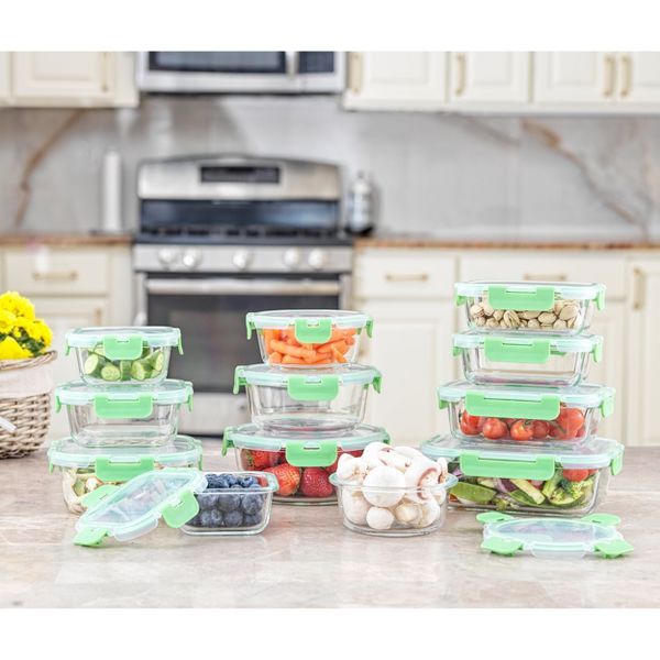12 Glass Storage Containers (Blushy Pink)