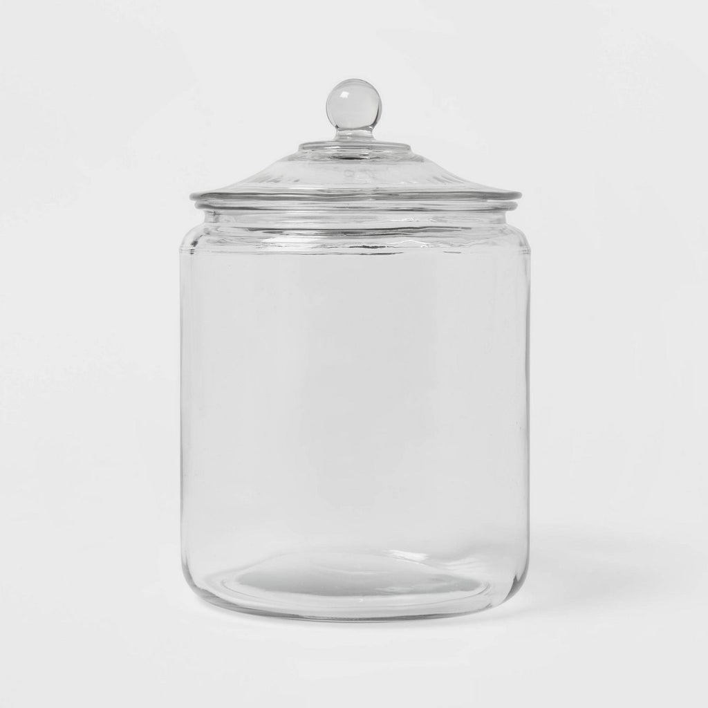 138oz Glass Jar and Lid - Threshold™: Clear Glass Container, Cookie & Candy Storage, Hand Wash, 9.54" Height