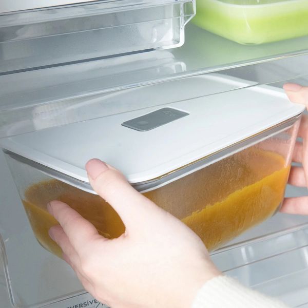 OU Glass Food Storage Container 10 Cup - Oven, Microwave, Freezer & Dishwasher Safe, Airtight Leak Proof Lid with Microwave Valve, Stackable Glass Jar
