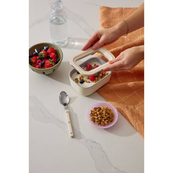 Caraway Home Mini Rectangular Food Storage Container Cream