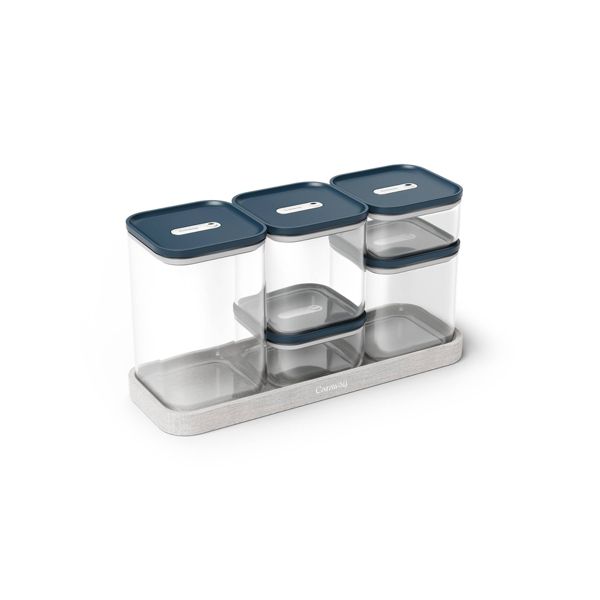 Caraway Home 13pc Glass Airtight Container Set Cream