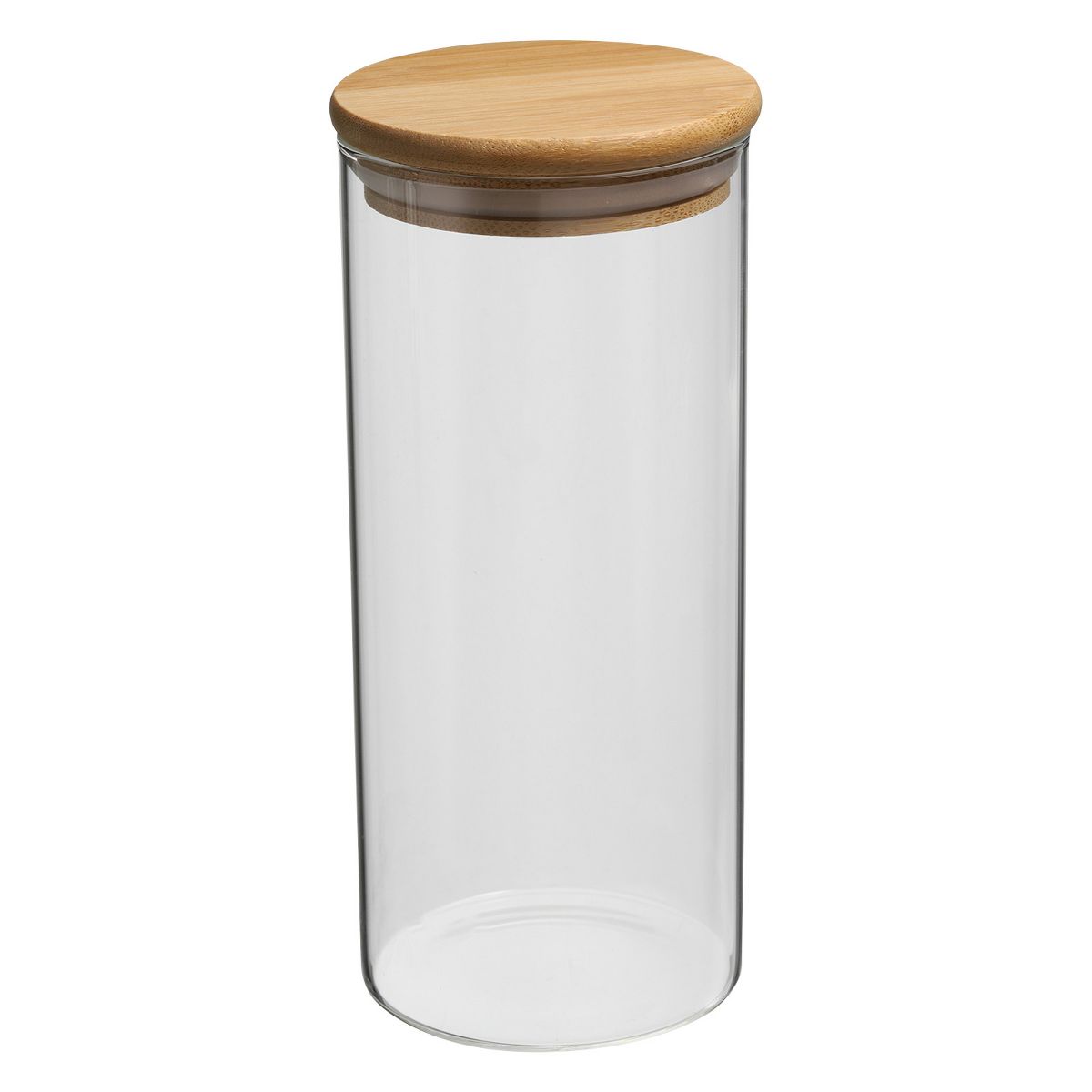 Unique Bargains Kitchen Food Storage Glass Jar with Airtight Bamboo Lid 10x10cm