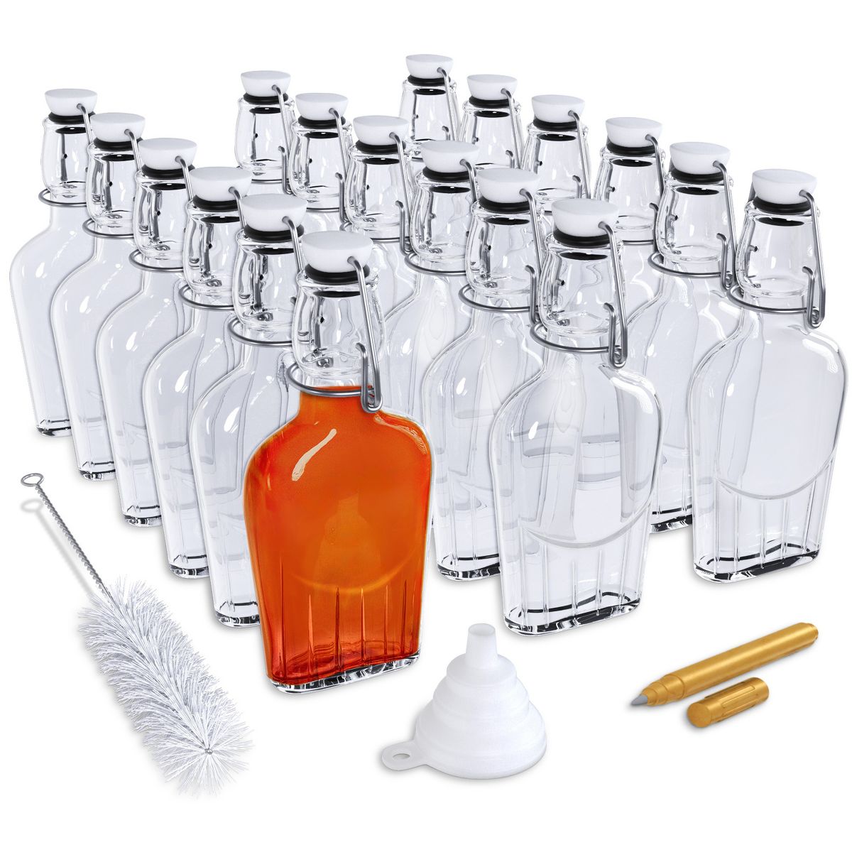 8.5 oz Swing Top Glass Flask (Set of 8)