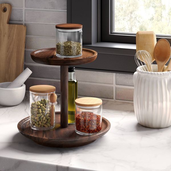 Wood Top Small Canister with Spoon Clear - Threshold™