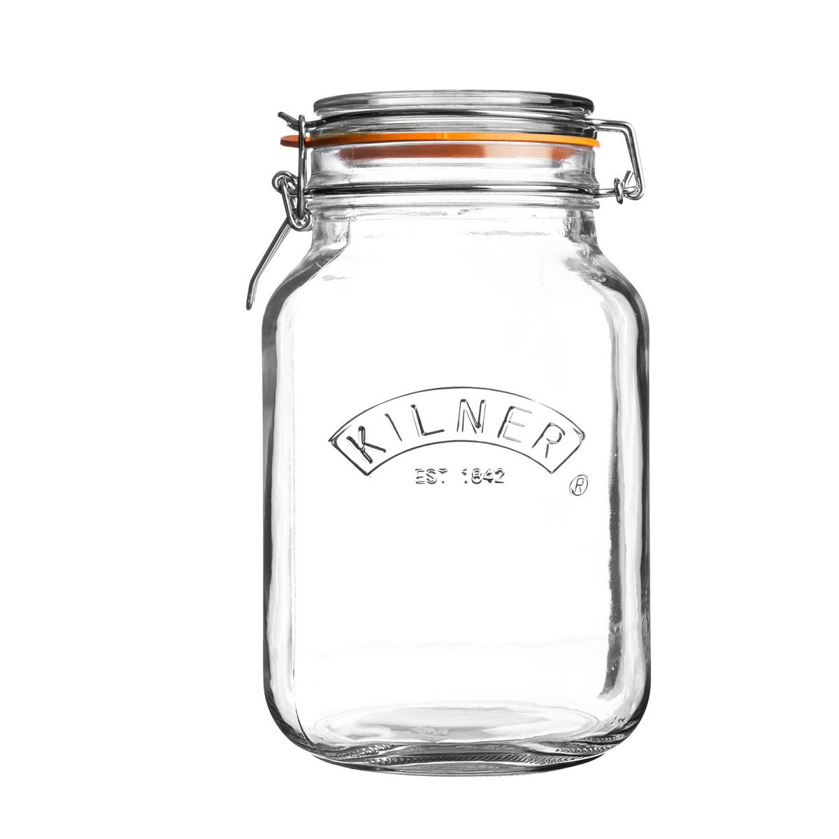 Kilner Square Clip Top Jar for Canning and Food Storage, 102 Ounce