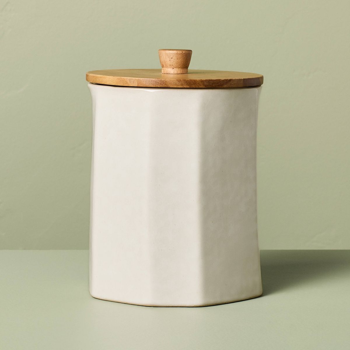 130 fl oz Extra Large Stoneware Canister Sour Cream - Hearth & Hand™ with Magnolia