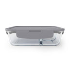 Bentgo 41oz Glass Leak-proof Lunch Box with Plastic Lid - Gray: Food Storage, Stain & Odor-Resistant, Dishwasher Safe