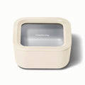 Caraway Home Small Ceramic Coated Glass Food Storage Container Cream: Oven & Microwave Safe, 4.4 Cup Capacity