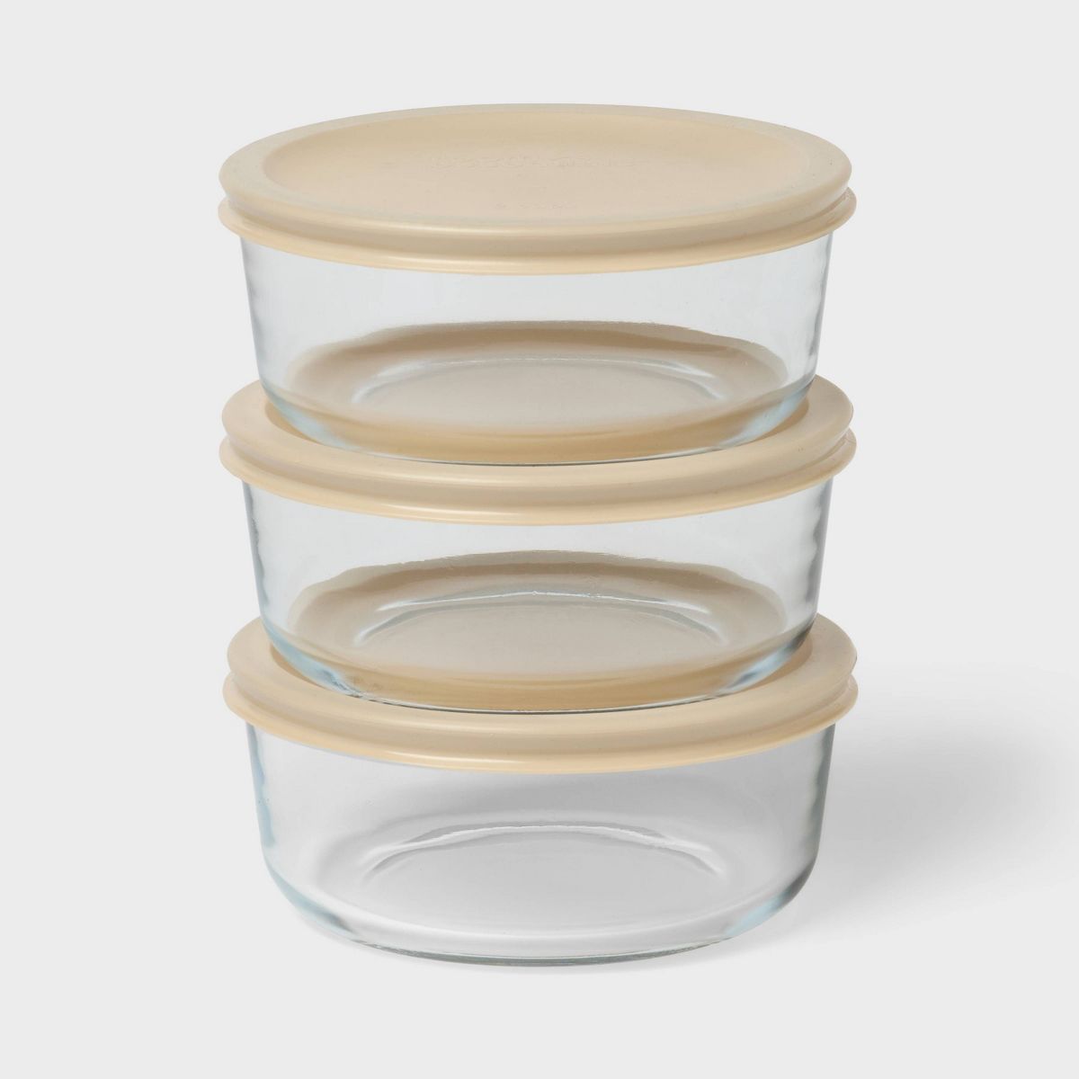 6pc (set of 3) 2c Round Glass Food Storage Container Set Blue - Room Essentials™