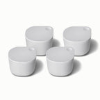 Caraway Home 4pc Dot Insert Ceramic Coated Glass Food Storage Container Set Gray: Microwave-Safe, Hand Wash