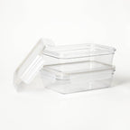 4pc (set of 2) 5.5 Cup Tritan Plastic Rectangle Food Storage Container Set Clear - Figmint™: Stackable Design