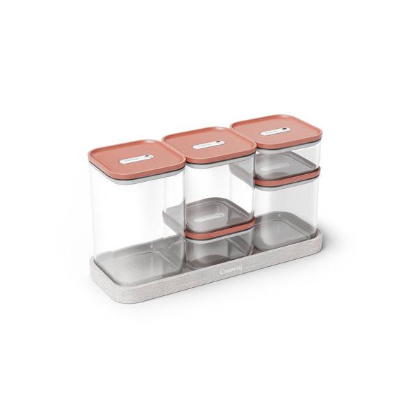 Caraway Home 13pc Glass Airtight Container Set Cream