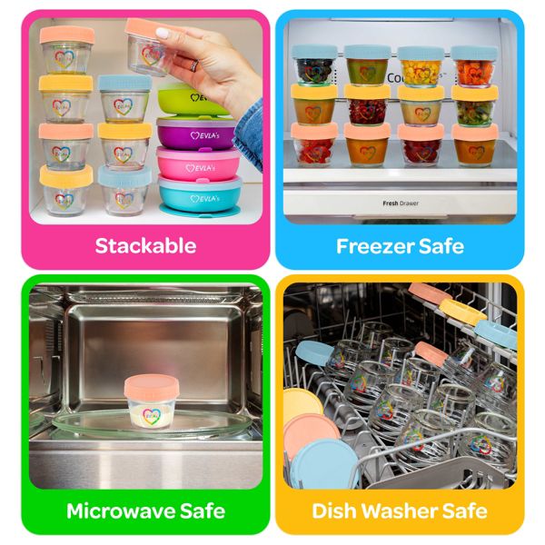 EVLA’s 4oz Glass Baby Food Containers 12-Pack