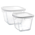Gibson Home Essential Storage 4 Piece Borosilicate Glass Square Container Set with Snap Lids