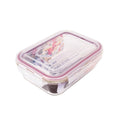 Lexi Home Rectangle 35 oz. Glass Food Storage Container with Red Locking Lid