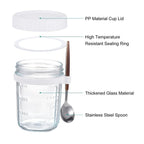 Unique Bargains Leak-Proof Durable Overnight Oats Glass Jar 6 Pcs Cyan