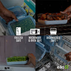 Ello 10pc Glass Meal Prep Food Storage Container Set Blue