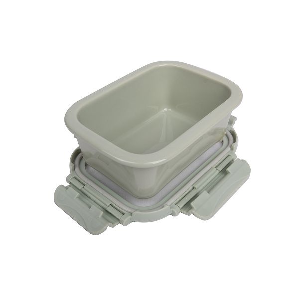 Lexi Home 15 oz. Brixton Oven Safe Porcelain Food Storage Container with Glass Lid in Sage Green