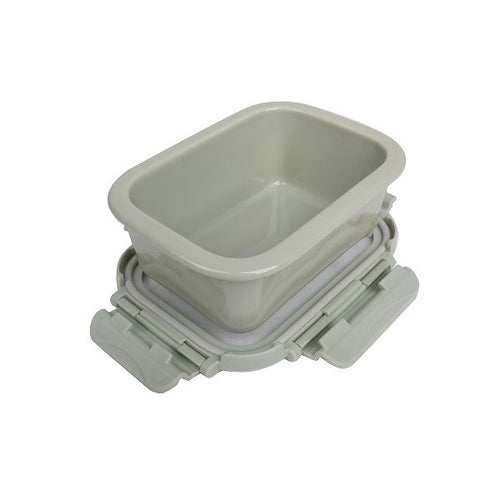 Lexi Home 15 oz. Brixton Oven Safe Porcelain Food Storage Container with Glass Lid in Sage Green