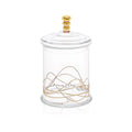Classic Touch Medium Vivid 70 OZ Glass Canister Jar With Lid - 14K Gold Swirl Design